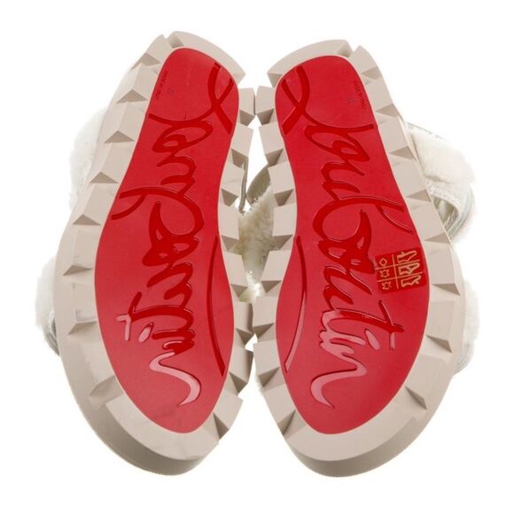 Christian Louboutin Leather and Shearling Sandals - Picture 6 of 6